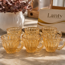 Jogo de Xícaras Itália Âmbar 200ml em Vidro Elegante para Café e Chá