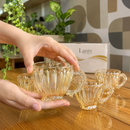 Jogo de Xícaras Itália Âmbar 200ml em Vidro Elegante para Café e Chá